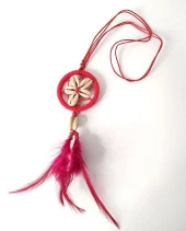 Araba Süsü Mini Düş Kapanı Kolye Dreamcatcher Deniz Kabuklu Tüylü Ayarlanabilir Kolye - 3