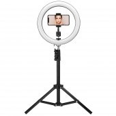 ASONIC AS-SF200 10 İNÇ 120 CM TRİPODLU TELEFON TUTUCULU YOUTUBER MAKYAJ HALKA  LED IŞIK - 1