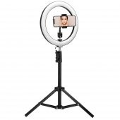 ASONIC AS-SF200 10 İNÇ 120 CM TRİPODLU TELEFON TUTUCULU YOUTUBER MAKYAJ HALKA  LED IŞIK - 2