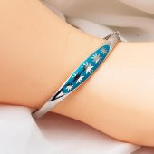 Turkuaz Yıldızı 14 Ayar Altın Kelepçe Bilezik thumbnail 2