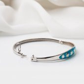 Turkuaz Yıldızı 14 Ayar Altın Kelepçe Bilezik thumbnail 4