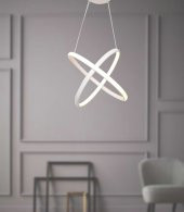 TT Aydınlatma TT315-BY  2Halka Modeli Mat Beyaz Led Avize - 3
