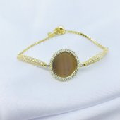 Asansörlü Gold Aynalı Bileklik - 1