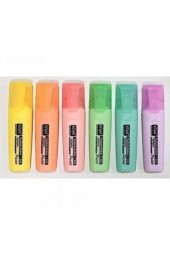 KRAF Pastel Fosforlu Kalem 6 Renk Set - 1
