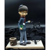 Bisikletli Öğrenci Erkek Biblo - 2