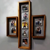 Ahşap 3'lü Dikdörtgen Tasarım Fotoğraf Çerçevesi - 3