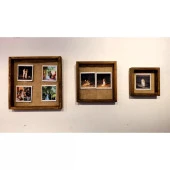 Ahşap 3lü Kare Dekoratif Çerçeve - 2