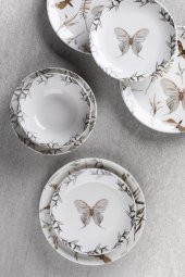 Aryıldız Aryıldız Porselen Butterfly 24 Parça Yemek Takımı - 2