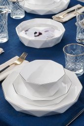 ACAR Bianco Perla Diamond Collection 6 Kişilik 24 Parça Porselen Yemek Takımı 12192 - 1