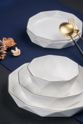 ACAR Bianco Perla Diamond Collection 6 Kişilik 24 Parça Porselen Yemek Takımı 12192 - 3