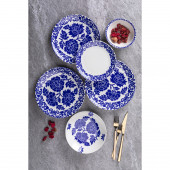 Tulü Porselen Mavi 24 Parça Yemek Takımı - 1