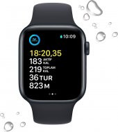 Apple Watch SE 2 GPS 40mm Gece Yarısı Alüminyum Kasa ve Spor Kordon Akıllı Saat - 3