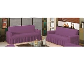 Altın Kelebek Bürümcük Koltuk Örtüsü Maxi Çekyat (3+3)-Mor - 1