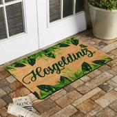 Esnature Yeşil Sarmaşıklı Yaprak Desenli Hoşgeldiniz Yazılı Kapı Önü Paspası 45x70 Cm - 1