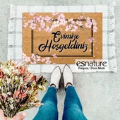 Esnature Evimize Hoşgeldiniz Japon Kiraz Çiçeği Desenli Kapı Önü Paspası 45x70 Cm - 3