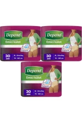 Depend Emici Külot Hasta Bezi Medium - Orta Kadın 90 Adet (3pk*30) thumbnail 1