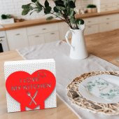 KALP (I LOVE MY KITCHEN) TEMALI METAL PEÇETELİK KIRMIZI - 7