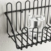 2'li Tel Raf Düzenleyici Çiçeklik Siyah Duvar Raf Seti - 6