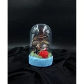 Tatlı Aşıklar Figürlü Işıklı Mavi Fanus Biblo - 1