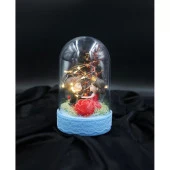 Tatlı Aşıklar Figürlü Işıklı Mavi Fanus Biblo - 2