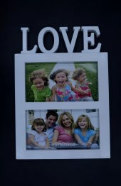 Dekoratif Love Yazılı 2li Fotoğraf Çerçevesi - 1