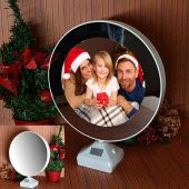 Dijital Sihirli Led Işıklı Fotoğraflı Yuvarlak Ayna Çerçeve - 6
