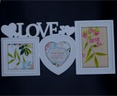 Dekoratif Love Yazılı 3lü Fotoğraf Çerçevesi - 1