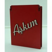 Aşkım Yazılı İçi Figürlü Ahşap Kutu - 1