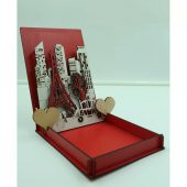 Aşkım Yazılı İçi Figürlü Ahşap Kutu - 3