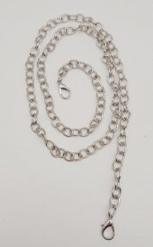 Angel Çanta Aksesuar Gümüş Yuvarlak Model İnce Kancalı Çanta Zinciri 120 Cm - 1