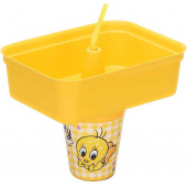 Tweety Köşeli Mısır Kovalı Pipetli Bardak - 1