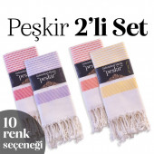 Geleneksel Havlu Pamuk Kumaş Kurulama Bezi Peşkir 2li Set - 3