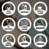 Geleneksel Havlu Pamuk Kumaş Kurulama Bezi Peşkir 5li Set - 2