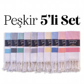 Geleneksel Havlu Pamuk Kumaş Kurulama Bezi Peşkir 5li Set - 3