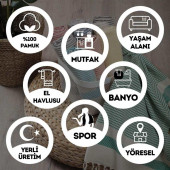 Geleneksel Havlu Pamuk Kumaş Kurulama Bezi Peşkir 1 Adet Orkide - Lacivert - 2