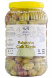 Ev Yapımı Geleneksel Kalamata İri Boy Yeşil Çizik Zeytin Palamut - 2 Kg. (Sadece Tuz ve Su İçerir) - 1