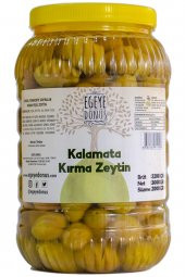 Ev Yapımı Geleneksel Kalamata İri Boy Yeşil Kırma Zeytin Palamut - 2 Kg. (Sadece Tuz ve Su İçerir) - 1