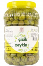 Ev Yapımı Geleneksel Yeşil Çizik Zeytin - 2 Kg. (Naturel Salamura Sadece Tuz ve Su İçerir) - 1
