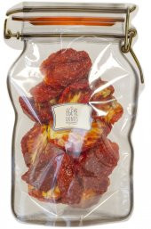 Domates Kurusu - 250 Gr. - Kavanoz Görünümlü Kilitli Poşet - Kilitli Saklama Poşeti - 1