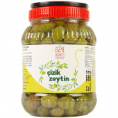 Ev Yapımı Geleneksel Yeşil Çizik Zeytin - 1 Kg. (Naturel Salamura Sadece Tuz ve Su İçerir) - 1