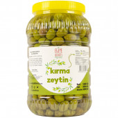 Ev Yapımı Geleneksel Yeşil Kırma Zeytin - 2 Kg. (Naturel Salamura Sadece Tuz ve Su İçerir) - 1