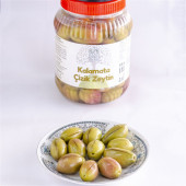Ev Yapımı Geleneksel Kalamata İri Boy Yeşil Çizik Zeytin Palamut - 1 Kg. (Sadece Tuz ve Su İçerir) - 4