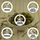 Ev Yapımı Geleneksel Nardane Mini Boy Yeşil Kırma Zeytin - 1 Kg (Naturel Salamura Tuz ve Su İçerir) - 2
