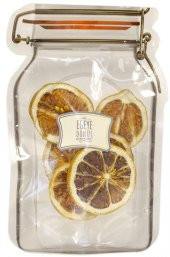 Limon Meyve Kurusu Cipsi - 40 Gr. - Kavanoz Görünümlü Kilitli Poşet - Kilitli Saklama Poşeti - 1