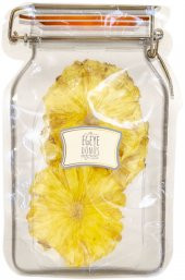 Ananas Meyve Kurusu Cipsi - 25 Gr. - Kavanoz Görünümlü Kilitli Poşet - Kilitli Saklama Poşeti - 1