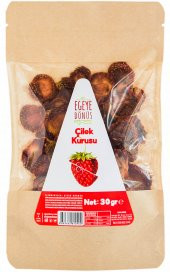 Şekersiz Çilek Cipsi Meyve Kurusu - 30 Gr. (Yüksek Aroma) (Katkı Koruyucu İçermez) - 1