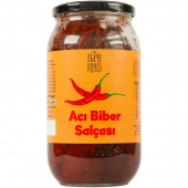Yöresel EvYapımı Acı Biber Salçası Cam Kavanoz-1 Kg(Geleneksel Yöntemle Üretilmiştir Katkı İçermez) - 1