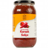 Yöresel EvYapımı Karışık Salça Cam Kavanoz- 1 Kg. (Domates Ve Tatlı Biber Salçası Karışımı) - 1
