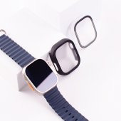 KNY Apple Watch 7 45 MM İçin Kavisli Ekran Koruyuculu Sert Gard Kapak Gard 13 Şeffaf - 3