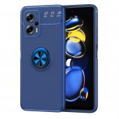 KNY Xiaomi Poco X4 GT Kılıf Yüzüklü Manyetik Ravel Silikon Lacivert - 1